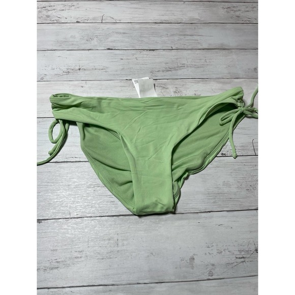 Roxy Juniors' Classics Hipster Tie Bikini Bottoms green cottage full coverage - Picture 6 of 8